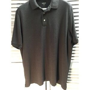 Mens Lands End‎ Gray Size XLT Traditional Fit Short Sleeve Polo Shirt Tall